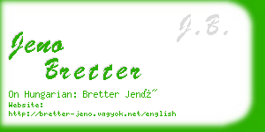 jeno bretter business card